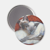 Aimant Art Chat Siamois couché (Recto/Verso)