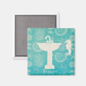 Aimant Art côtier | Évier de salle de bain (Recto/Verso)