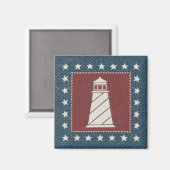 Aimant Art côtier | Phare en rouge (Recto/Verso)