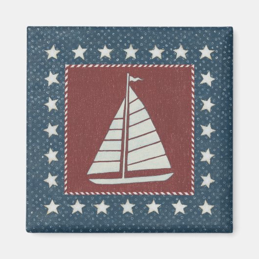 Aimant Art côtier | Voilier en rouge (Devant)