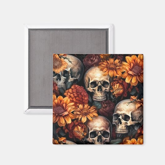 Aimant Art crâne 3D (Recto/Verso)