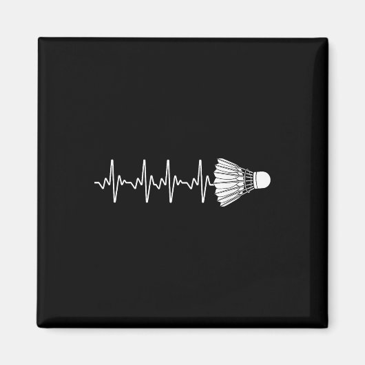 Aimant Art de badminton pour hommes femmes amateur de bad (Devant)