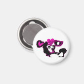 Aimant Art de caniche violet (Recto/Verso)