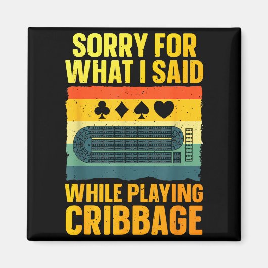 Aimant Art de cribbage drôle pour hommes femmes jeu de ca (Devant)