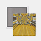 Aimant Art de design Motif à fleurs jaunes dorées (Recto/Verso)