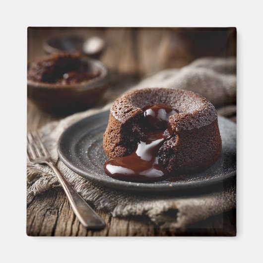 Aimant Art de dessert au chocolat fondu (Devant)