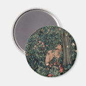 Aimant Art de faune de renard de verdure de William Morri (Recto/Verso)