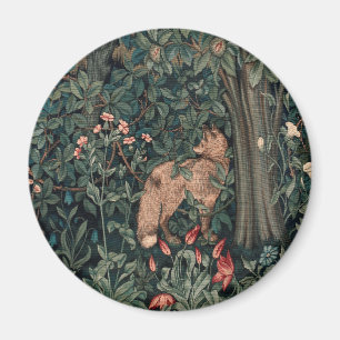 Aimant Art de faune de renard de verdure de William Morri