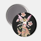 Aimant Art de Fée Fleur Rose (Recto/Verso)