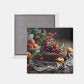 Aimant Art de gâteau au chocolat d'été (Recto/Verso)