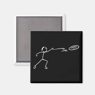 Aimant Art de golf à disque drôle Stickman Amateur de gol