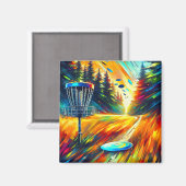 Aimant Art de golf sur disque Abstrait (Recto/Verso)