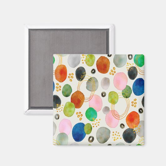 Aimant Art de la Parties scintillant d'or de galets Abstr (Recto/Verso)