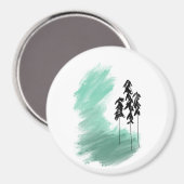 Aimant art de l'arbre vert scandinave simple moderne ment (Recto/Verso)