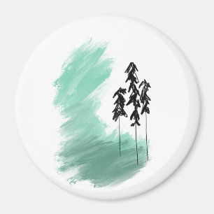 Aimant art de l'arbre vert scandinave simple moderne ment