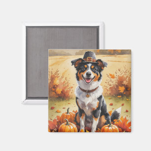 Aimant Art de l'Australian Kelpie Feuilles d'Automne Acti