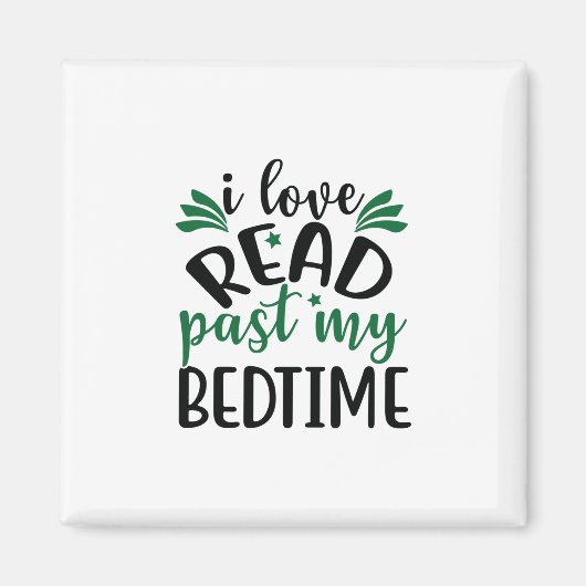 Aimant Art de lecture J'aime lire après l'heure du couche (Devant)