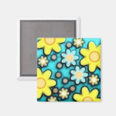 Aimant Art de l'énergie jaune et bleu (Recto/Verso)