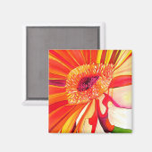 Aimant Art de peinture à l'aquarelle de fleurs de Gerbera (Recto/Verso)