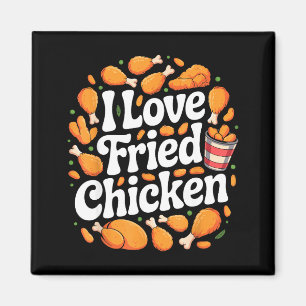 Aimant Art de poulet frit drôle pour hommes femmes enfant