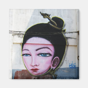 Aimant Art de rue Lady Lao Graffiti