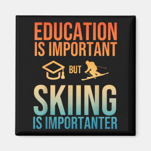 Aimant Art de ski cool pour hommes femmes enfants montagn