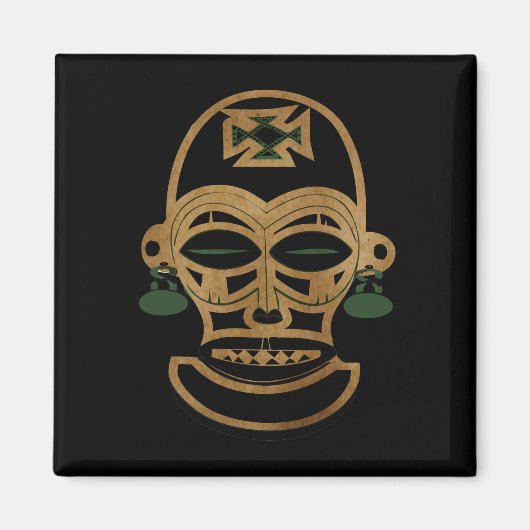 Aimant Art de tatouage tribal africain abstrait de visage (Devant)