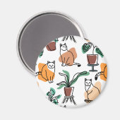 Aimant Art de trait dessin chats et fleurs (Recto/Verso)