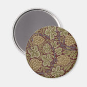 Aimant Art de vigne rouge vert William Morris (Recto/Verso)
