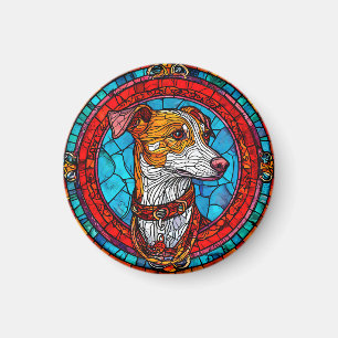 Aimant Art de vitrail de chien