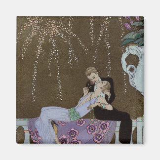 Aimant Art Déco Couple Kissing