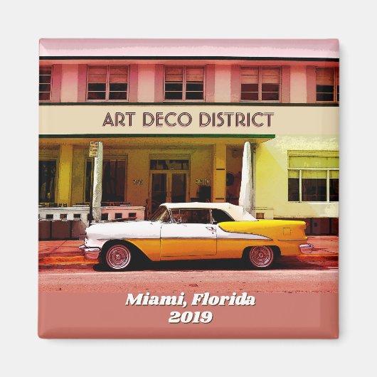Aimant Art Deco District, Miami, Florida w/out year (Devant)