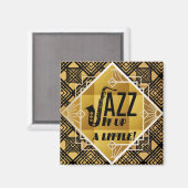 Aimant Art déco jazz saxophone noir or musique (Recto/Verso)