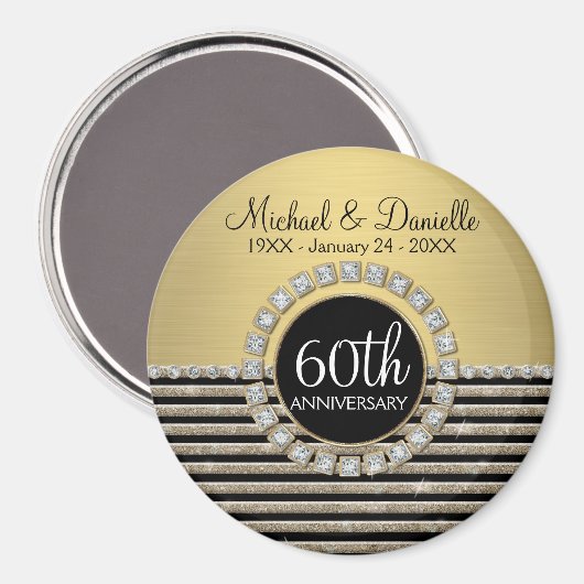 Aimant Art Déco Moderne Horizontale Parties scintillant e (Recto/Verso)