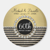 Aimant Art Déco Moderne Horizontale Parties scintillant e (Devant)