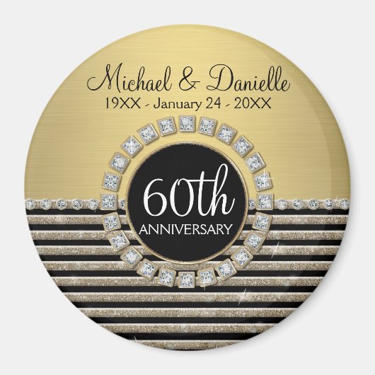 Aimant Art Déco Moderne Horizontale Parties scintillant e (Devant)