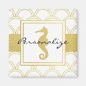 Aimant Art Déco Ocean Wave Patten Gold Parties scintillan (Devant)