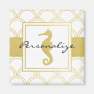 Aimant Art Déco Ocean Wave Patten Gold Parties scintillan