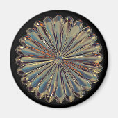 Aimant Art déco or flacon coquille de fleur look métalliq (Devant)