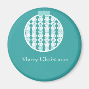 Aimant Art Deco Ornament Holiday Magnet, Teal
