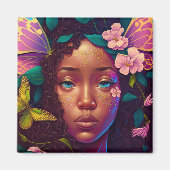 Aimant Art d'Imaginaire Fée Noire Africain (Devant)