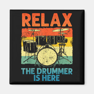 Aimant Art drôle de batterie pour hommes femmes Drumline