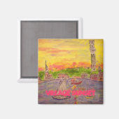Aimant art du coucher du soleil (Recto/Verso)