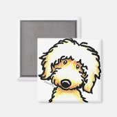 Aimant Art du Labradoodle Jaune (Recto/Verso)