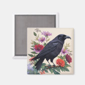 Aimant Art Floral Coloré Raven (Recto/Verso)