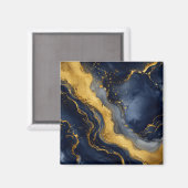 Aimant Art fluide abstrait marbre luxe navy or (Recto/Verso)