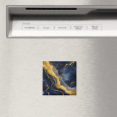 Aimant Art fluide abstrait marbre luxe navy or (In Situ (Lave-vaisselle))