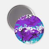 Aimant Art fluide des vagues violettes (Recto/Verso)