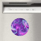 Aimant Art fluide en marbre rose, bleu, violet (In Situ (Lave-vaisselle))