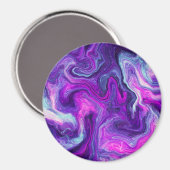 Aimant Art fluide en marbre rose, bleu, violet (Recto/Verso)